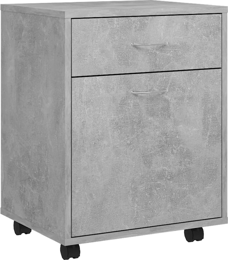 vidaXL Dulap cu roți, gri beton, 45x38x54 cm, PAL