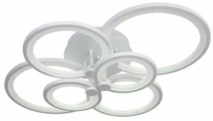 Lustra Led , 6 Cercuri, Alba, Esn 6626 -6 Wh 196 w
