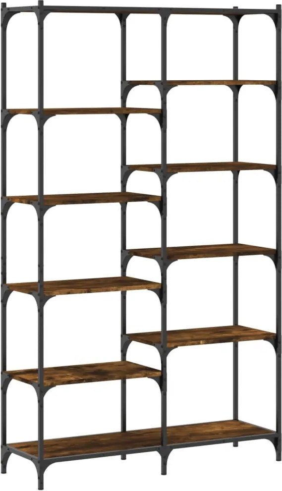 vidaXL Raft de cărți stejar afumat 100x32x170cm lemn prelucrat și fier