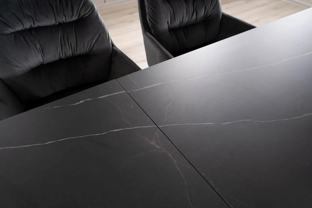 Masa extensibila Salvadore Ceramic SAHARA NOIR negru/negru mat L160-240 cm