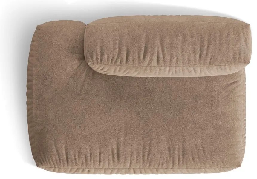 Modul pentru canapea modulară maro deschis cu tapițerie din catifea (cu colț pe partea stângă) Martina – Micadoni