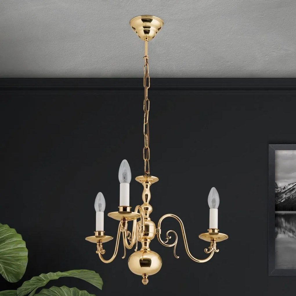 Candelabru 3 brate design clasic FLAMISCH, alama lucioasa