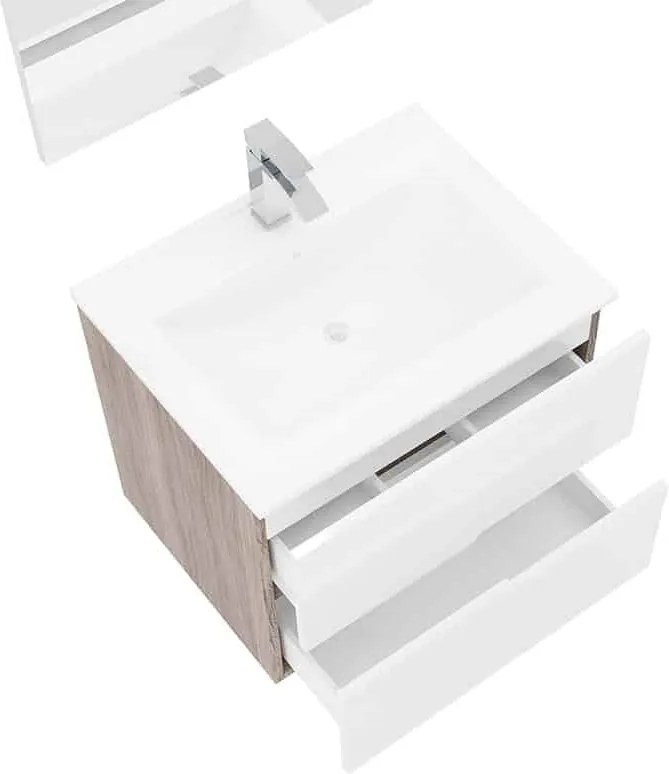 Set lemn masiv Mobilier Baie Suspendat Bello 60cm - Rovere Fumo
