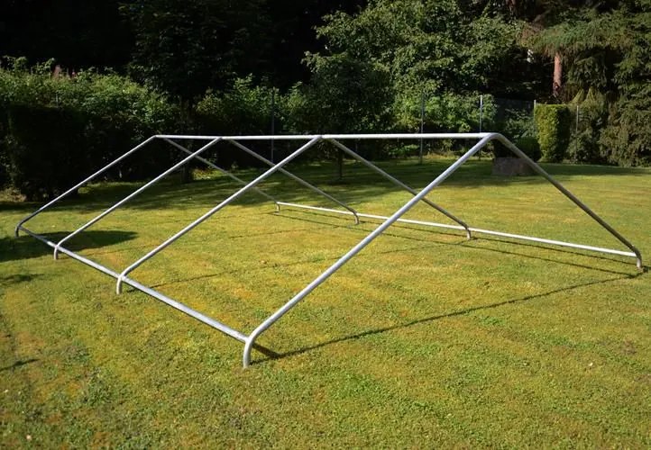 Cort pentru petreceri în grădină 6×4 m, dungă albă și roșie,