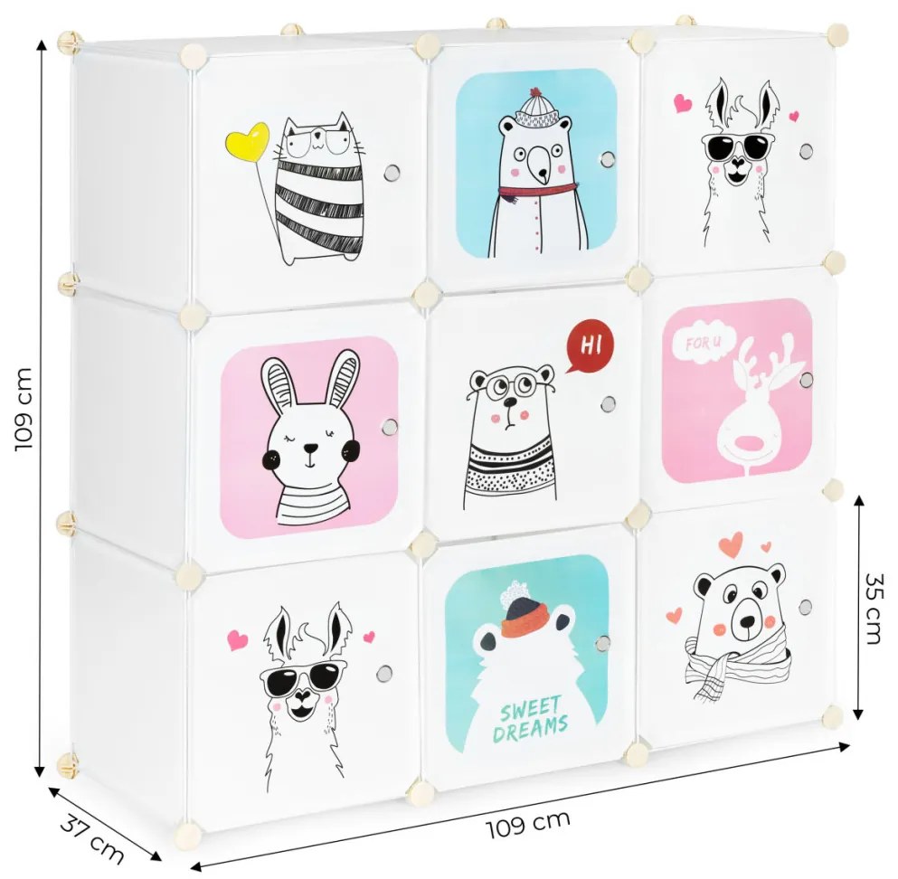 Dulap de depozitare jucării animale 109x37x109 cm