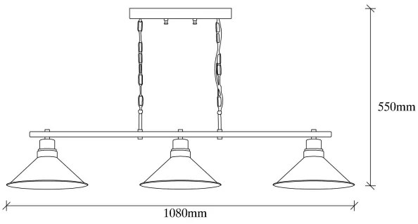 Lustră pe lanț SIVANI 3xE27/100W/230V