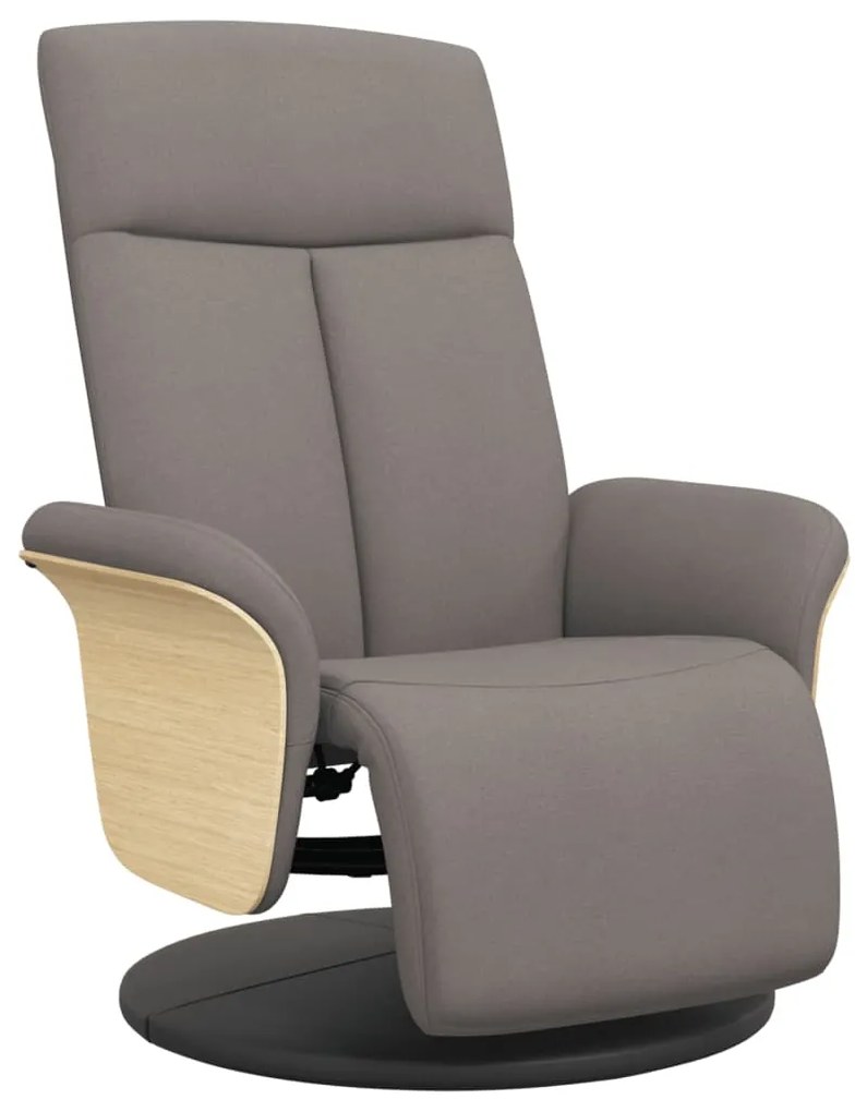 vidaXL Fotoliu rabatabil cu suport de picioare, gri taupe, textil