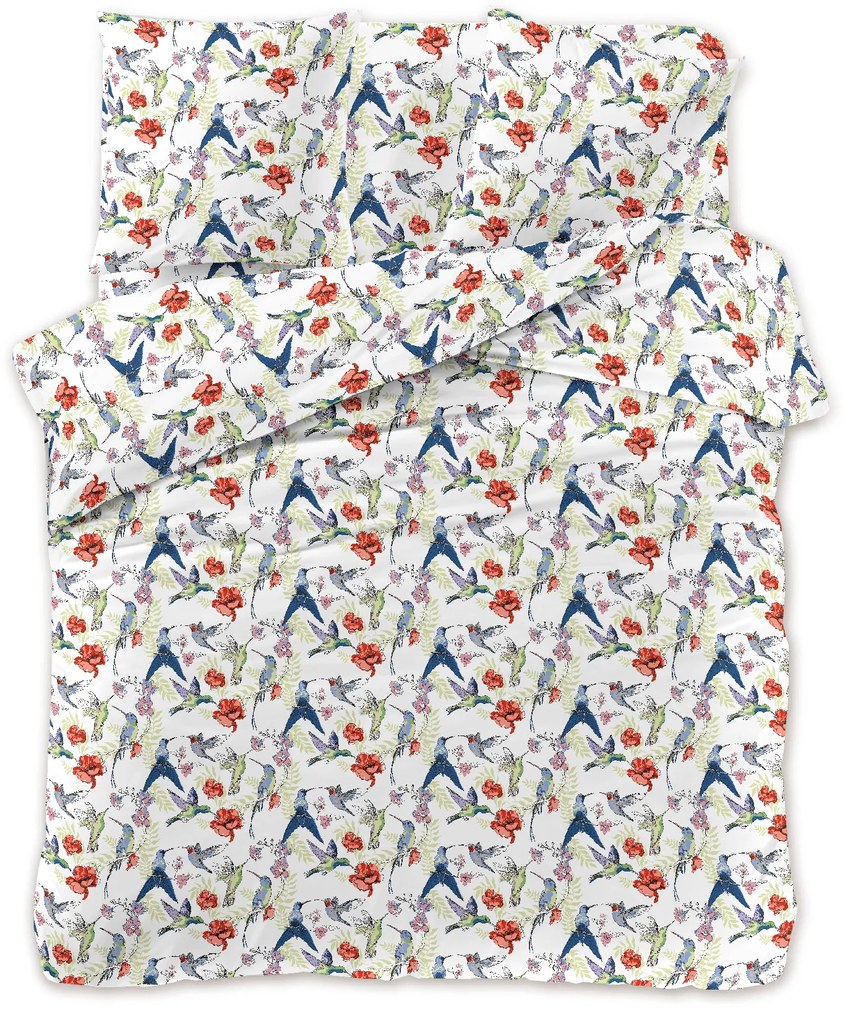 Lenjerie de pat din microfibra alba TROCHILA Dimensiune lenjerie de pat: 70 x 80 cm | 140 x 200 cm