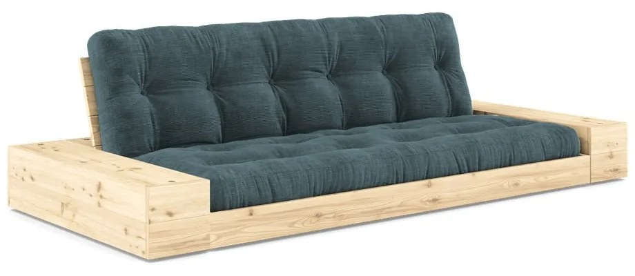 Canapea albastră extensibilă cu tapițerie din catifea reiată 244 cm Base – Karup Design
