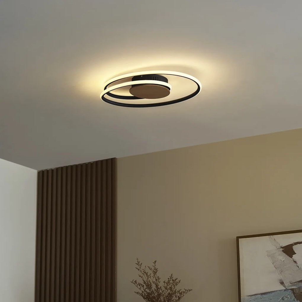 Plafonieră de design din lemn, cu LED, cu dimmer în 3 trepte - Rowan