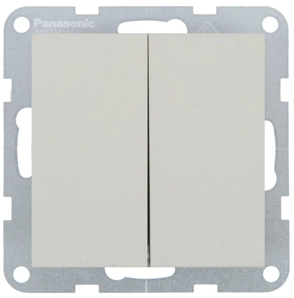 Intrerupator dublu 10A, IP20, Sandstone, Panasonic Karre Plus 55 Soft Touch
