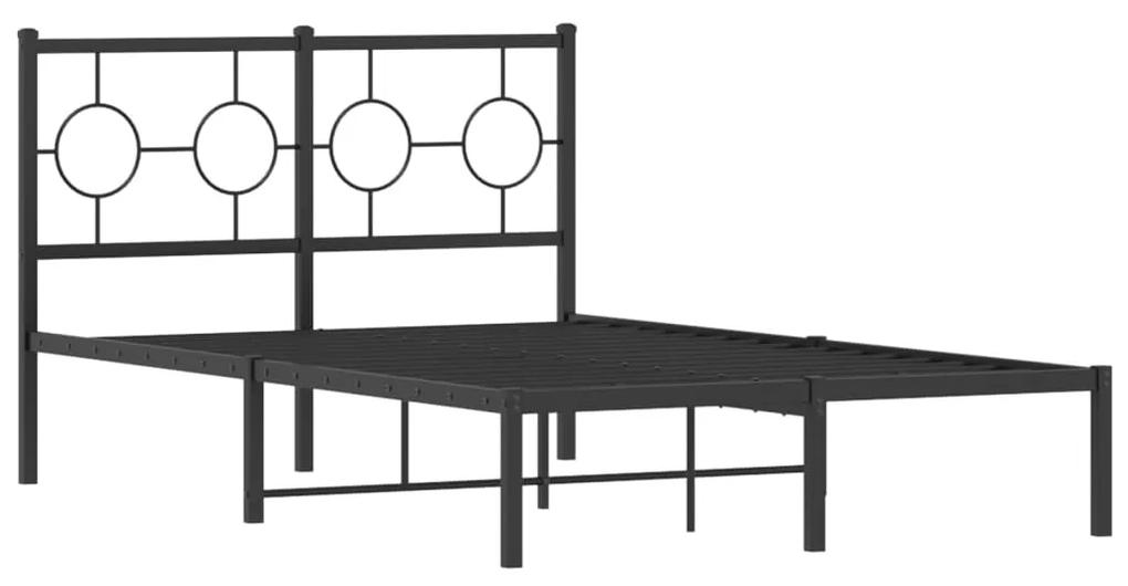 376224 vidaXL Cadru de pat metalic cu tăblie, negru, 120x200 cm