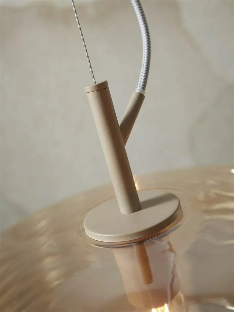 Lustra/Pendul design decorativ Verona ribbed, amber