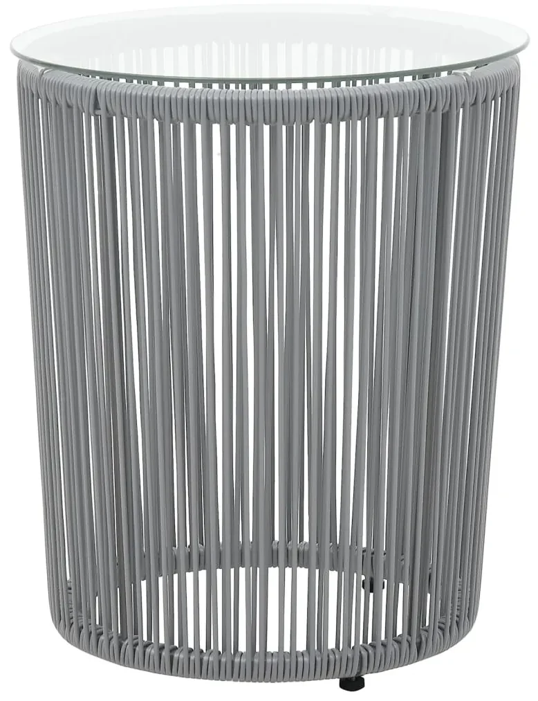 48140 vidaXL Set mobilier de bistro cu perne, 3 piese, gri, ratan PE