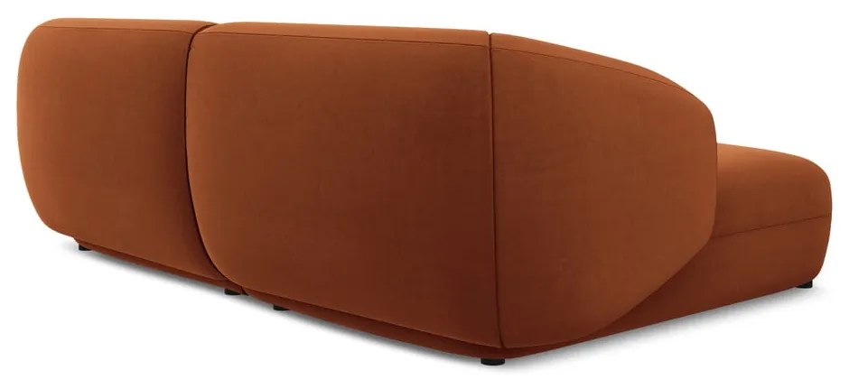 Colțar portocaliu cu tapițerie din catifea (cu colț pe partea stângă) Moana – Makamii