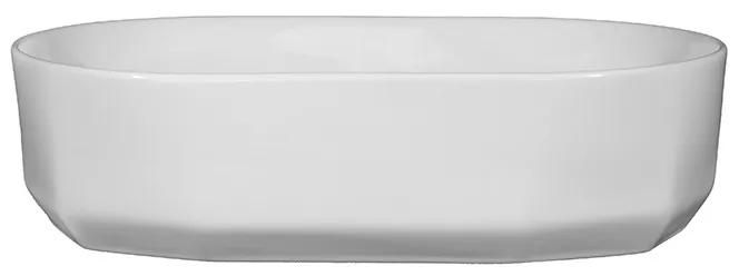 Lavoar pe blat, Fluminia, Ariel, 55 cm, cu bază poligonală, alb