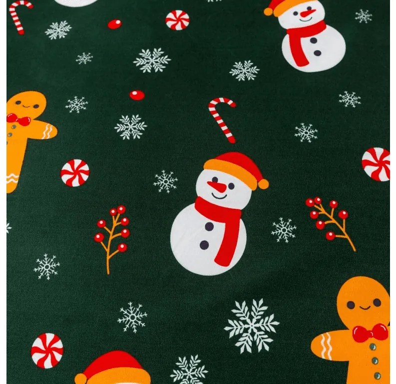 Lenjerie de pat din microfibra SNOWMAN SI TURTA DULCE verde Dimensiune lenjerie de pat: 70 x 90 cm | 140 x 220 cm