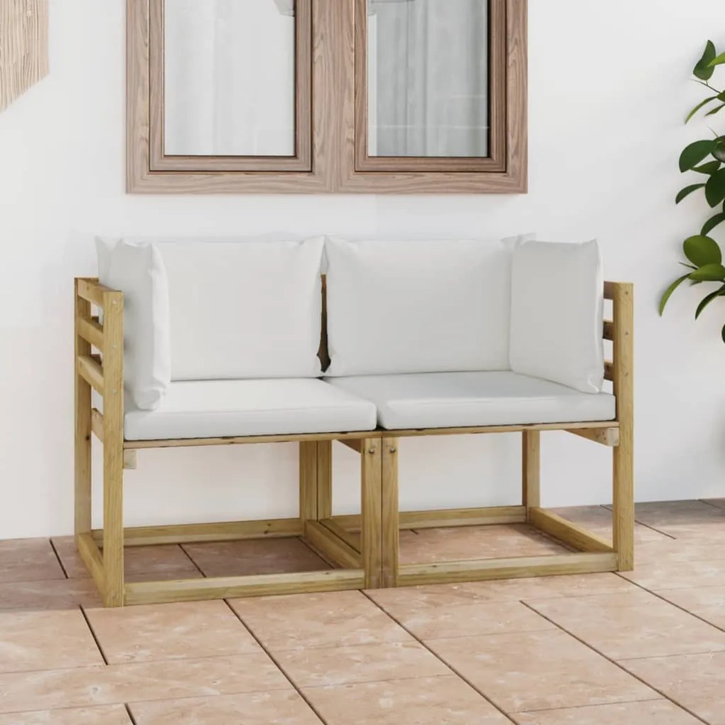 Canapea de gradina crem, MAJKEN