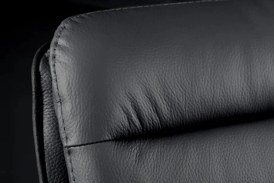 Scaun de bar pivotant Big George, microfibra/ piele antracit