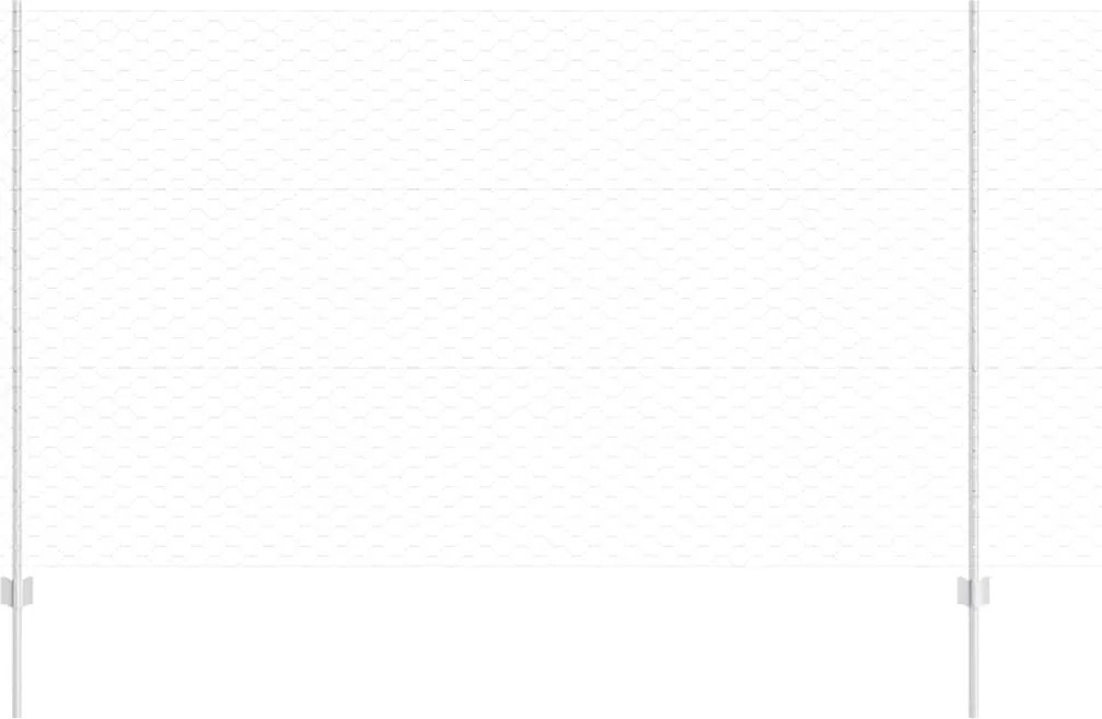 vidaXL Gard cu Stâlp Argintiu 1,4 x 10 m Oțel