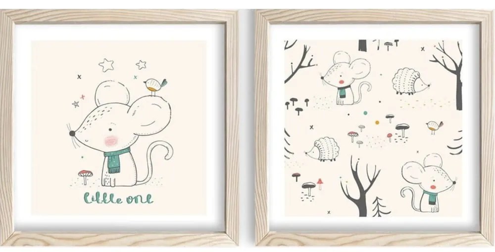 Tablouri pentru copii 2 buc. 33x33 cm Little One - Wallity