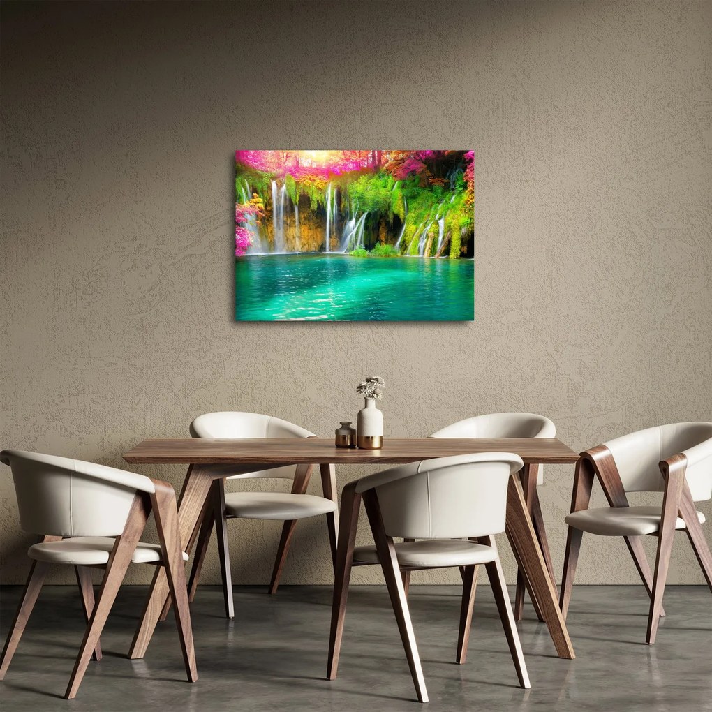 Tablou - Cascada, Lacurile Plitvice, Croația (70x50 cm)