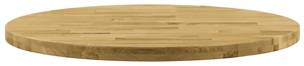 245996 vidaXL Blat de masă, lemn masiv de stejar, rotund, 44 mm, 800 mm