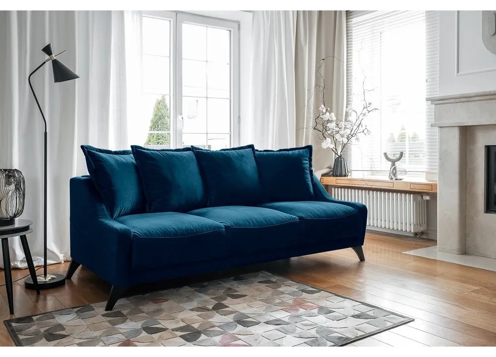 Canapea din catifea Miuform Royal Rose, albastru marin