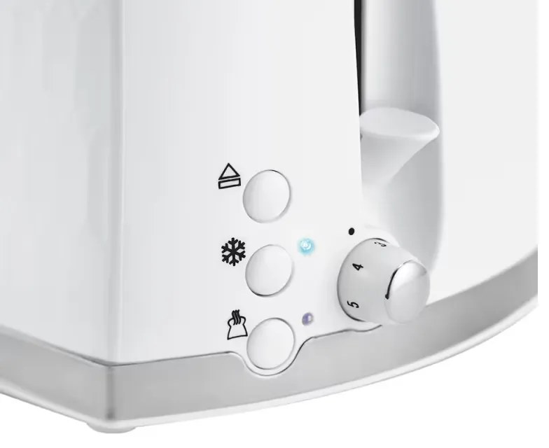 Resigilat: Prajitor de paine Russell Hobbs 26060-56, 850W, 2 felii, Orificii late, Dezghetare, Alb