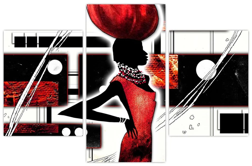 Tablou picuturii cu damă străveche (90x60 cm)