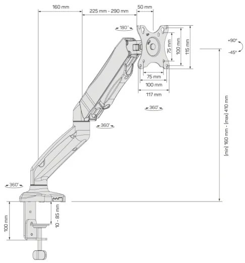 Suport universal pentru monitor CONNECT IT CMF-3107-BK 13-32” negru