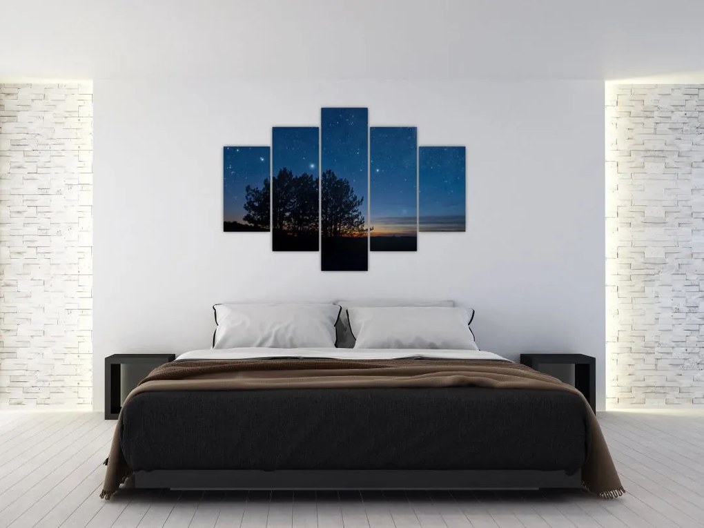Tablou cu copaci noapte (150x105 cm)