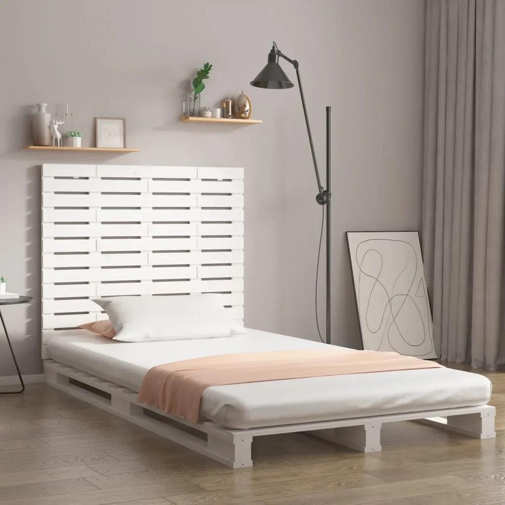 824694 vidaXL Tăblie de pat pentru perete, alb, 81x3x91,5 cm, lemn masiv pin