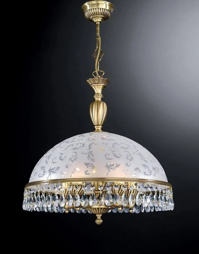 Lustra design clasic realizata manual din alama si Cristal Scholer 6200