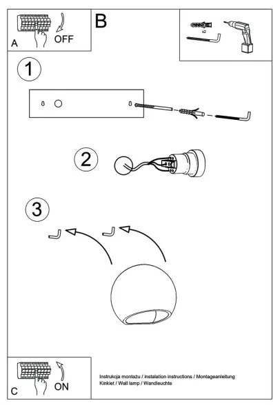 Aplică perete GLOBE 1xE27/60W/230V alb
