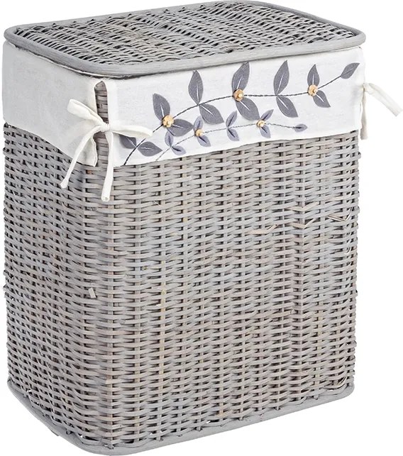 Cos rufe din rattan gri Alma 43x30x53H