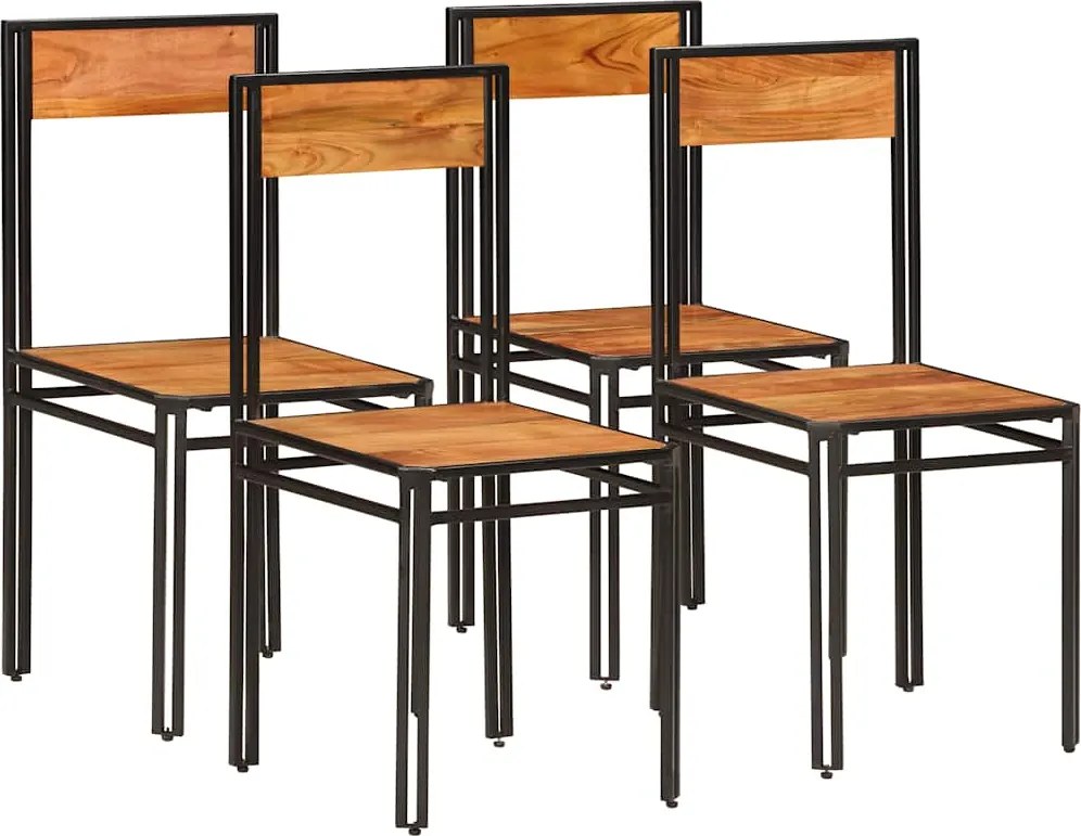 vidaXL Scaune de bucătărie, 4 buc., lemn masiv de acacia