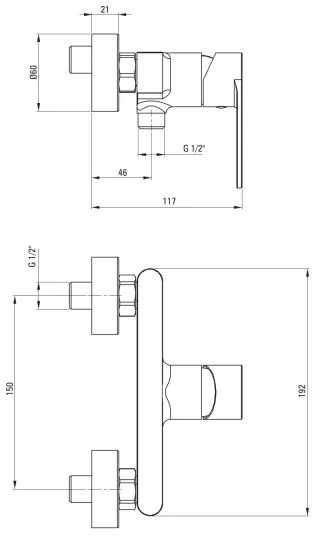 Baterie de duș Deante ALPINIA BGA_N40M, neagră