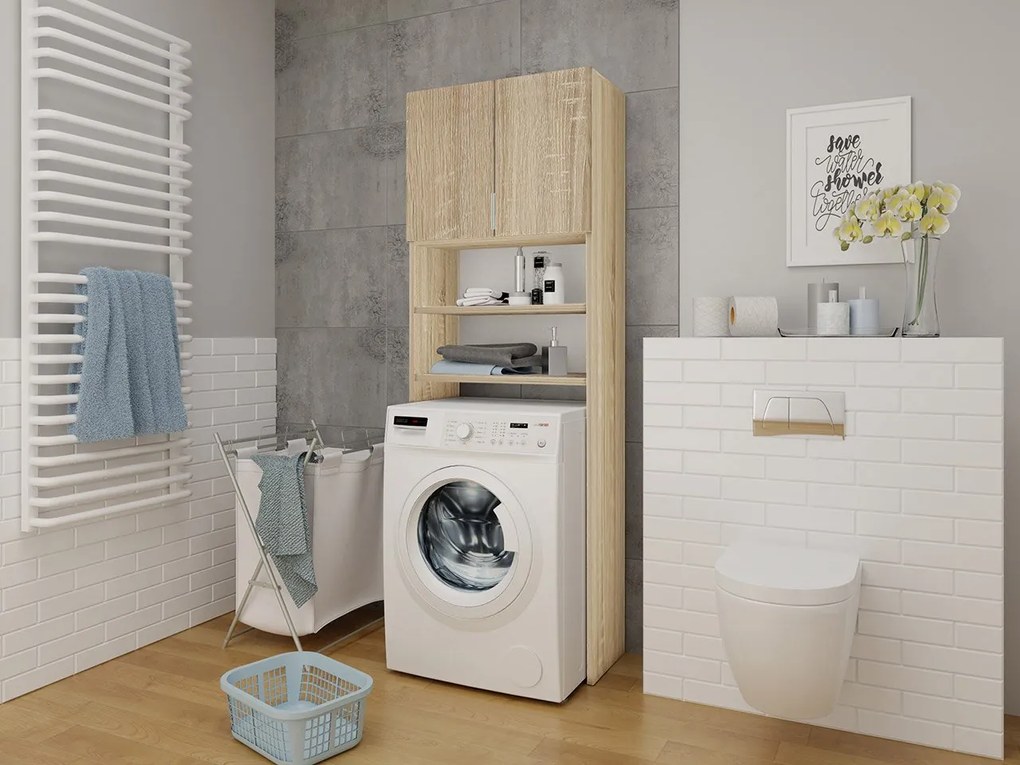 Dulap de baie deasupra mașinii de spălat Lena (Stejar sonoma). Promo -16%. 1059787