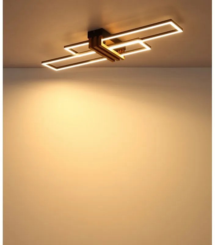 Plafoniera LED riflaj aluminiu cu efect de lemn DAKARI I