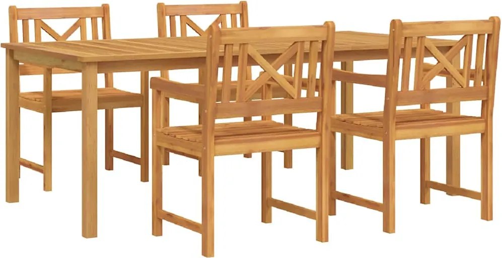 vidaXL Set de masă pentru grădină 5 pcs Maro Lemn Solid de Acacia