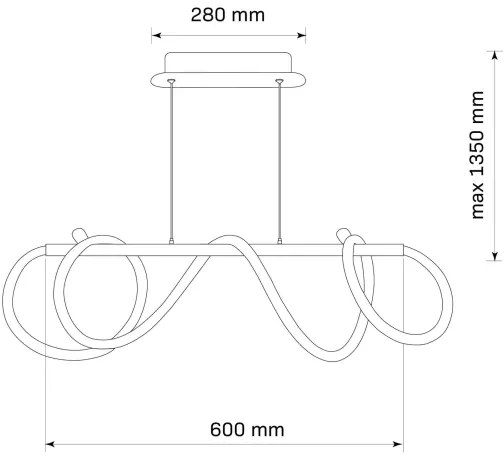 Lustră LED pe cablu EMMA LED/38W/230V negru