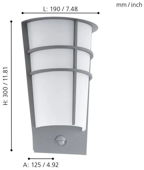 Eglo 96017 - LED Corp de iluminat perete exterior cu senzor BREGANZO 1 2xLED/2,5W