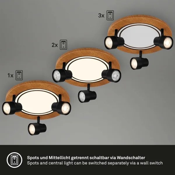 Plafonieră LED Brilo LED/12W/230V + 3xGU10/9W 3000K