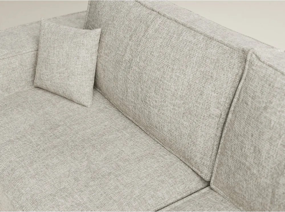 Colțar bej extensibil/cu spațiu de depozitare cu tapițerie din chenille (cu colț pe partea dreaptă/în formă de ”L”) Tonga – Maison de Rêve