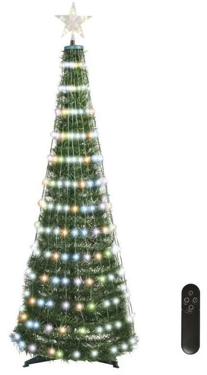 Brad de Crăciun LED RGB cu instalație luminoasă 234xLED/16 moduri 1,5m + telecomandă