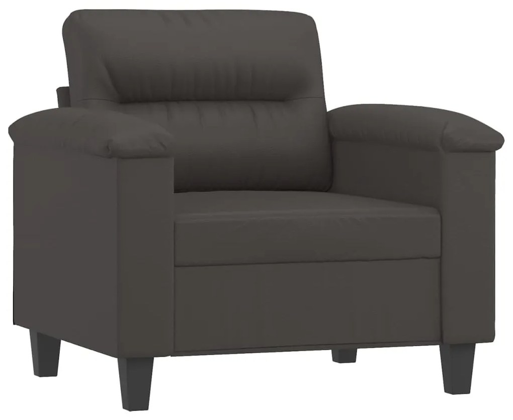 349242 vidaXL Canapea de o persoană, gri, 60 cm, piele ecologică