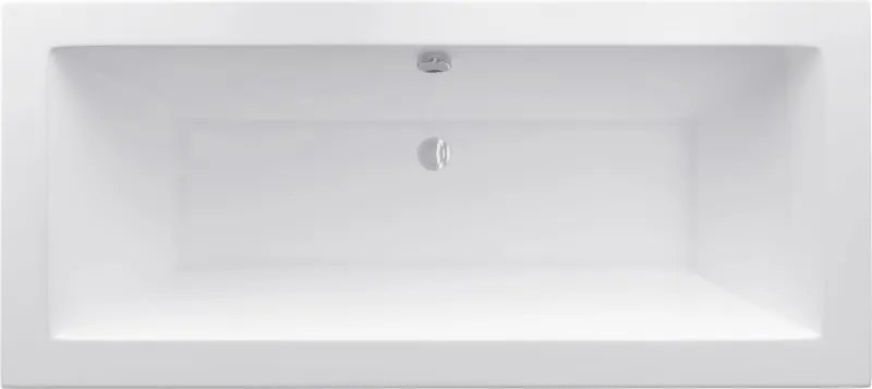 Mexen Cube cadă dreptunghiulară 180 x 90 cm cu panou, albă - 55051809000X