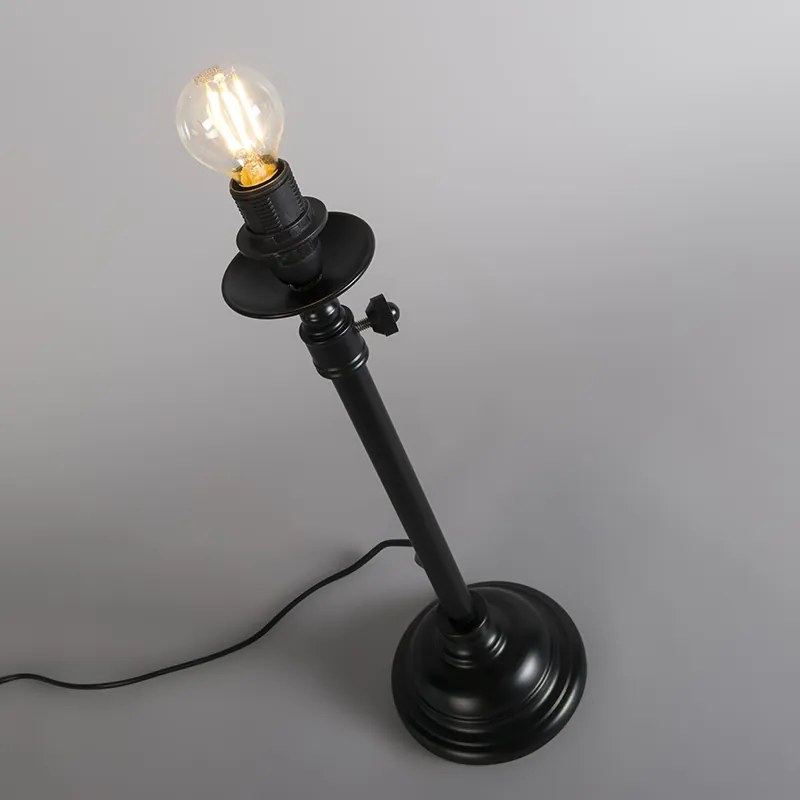 Lampă de masă clasică neagră reglabilă fără abajur - Accia