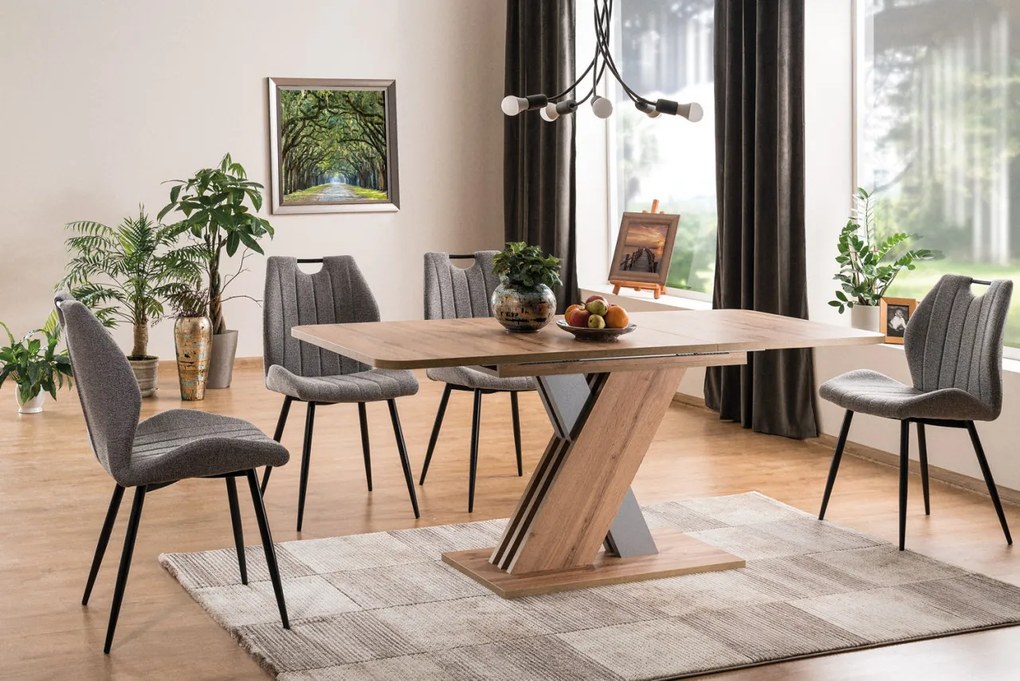Masa Extensibila Exel stejar wotan/silver L140-180 cm